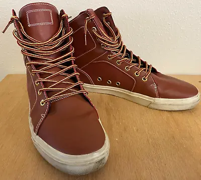Radii Men's Shoes Simple FM1059 - Brown Leather High Top Sneaker Size 12 US • $19.98