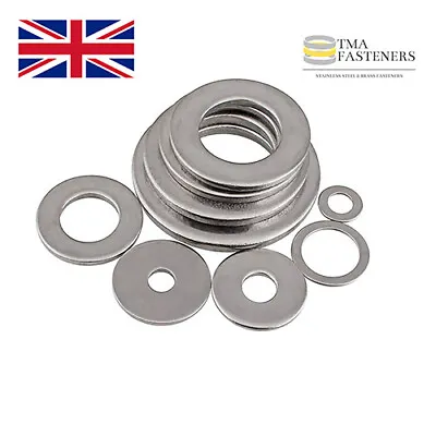 STAINLESS STEEL FLAT WASHERS 2mm 2.5mm 3mm 4mm 5mm 6mm 8mm 10mm 12mm • £1.99