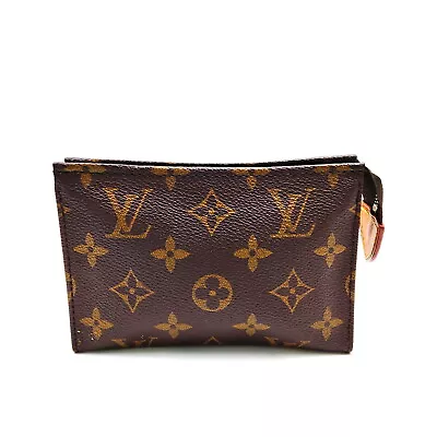 Louis Vuitton LV Cosmetic Pouch Bag  Poche Toilette 15 Brown Monogram 2719746 • $50