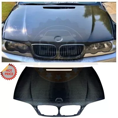 Oe Style 6k Weave Real Carbon Fiber Exterior Hood For Bmw 2003-06 E46 2d Non M3 • $899