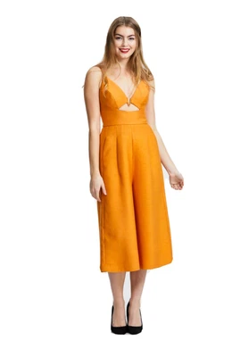 $35 • Buy Sheike Oracle Wide Leg Orange  Jumpsuit Pantsuit - Size 8