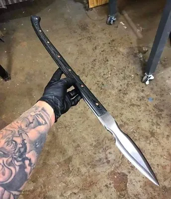 Custom Handmade D2 Tool Steel Hunting Viking Spear Dagger Knife With Leather • $100