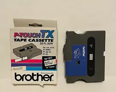 P-Touch TX Tape Cassette TX-1311 Black On Clear 1/2” (12mm) • $2.99