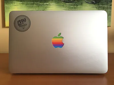 3x Old Retro Rainbow Sticker For Apple Macbook 11 13 15  Backlited Logo • $4.99