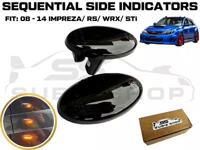 Smoked Black Sequential Fender Side Indicators For 08 - 14 Subaru Impreza RS WRX • $99.95