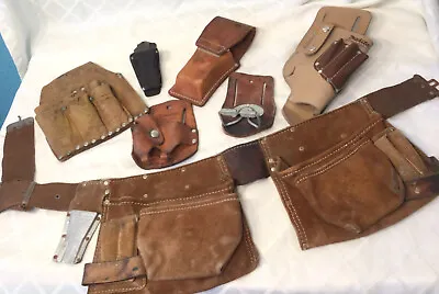 Leather Tool Belt Lot Of 7 - Nicholas  Klein  CLC  Husky  Makita • $49.98