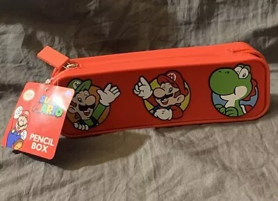 Nintendo Super Mario Bros. Silicone Pencil Box Soft Zipper Case 8 X 2.75 Inch NW • $8.50