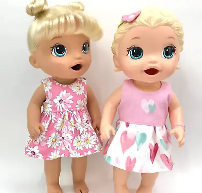 💕 Two Pretty Pink Dresses Fits 12” Baby Alive Doll Clothes 2 Dresses NEW Hearts • $13.99