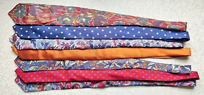 7 GENUINE VINTAGE M&S SILK TIES -WIDTH 4 Inches LENGTH 57-59 Inches • £17