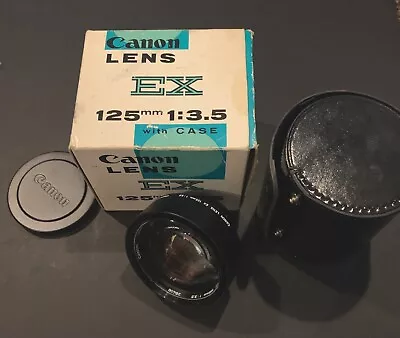 Vintage Canon Lens EX 125mm 1:3.5 Portrait Lens Made In Japan With Case. • $4.99