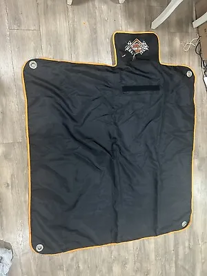 Harley Davidson Motorcycle Black Roll Up Blanket Tarp Fleece Lined  54 X 53 • $18