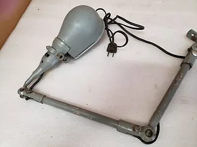 Vtg FOSTORIA Style Industrial Machine Bench Articulating WORK LAMP Shop Light • $95