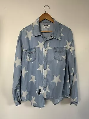 One Teaspoon Denim Shirt Star Print Size L • $40