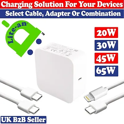 £9.99 • Buy USB C Charger For Iphone Ipad Macbook HP Lenovo Chromebook 20W 30W 45W 65W Lot