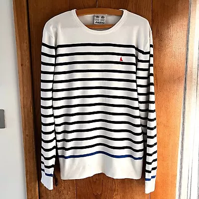 Musto Striped Jumper - Mens Large - 100% Cotton • £19.99