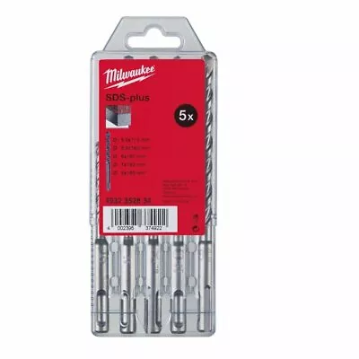 £13.99 • Buy Milwaukee SDS Plus 5pc Drill Bit Set - 4932352834 - Masonry SDS Hammer Drill Set