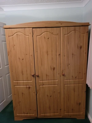 £4 • Buy Three Door Wooden Wardrobe