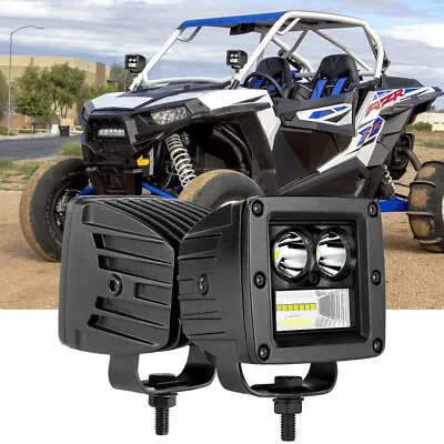 For Polaris RZR Turbo 3  LED Cube Pod Driving Lights Spot Roll Bar Mount Offroad • $29.89