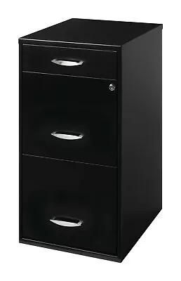 3 Drawer Letter Width Vertical File Cabinet With Pencil Drawer Storage Black US • $62.10