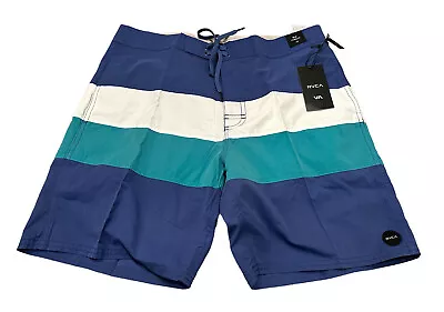 NEW RVCA Men's Noble 2 Boardshorts Swim Trunks 18” Size 34 NWT FREE Shipping • $20.99