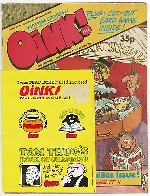 Oink Comic #37 19th September 1987 - Happy Families Issue + Free Stickers & Game • £4.75