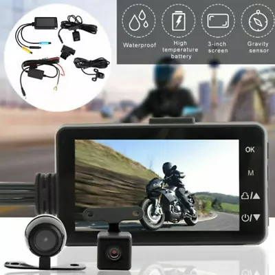 Motorcycle DVR Front Rear View Dual Camera Dash Cam Video Recorder Waterproof • $41.99