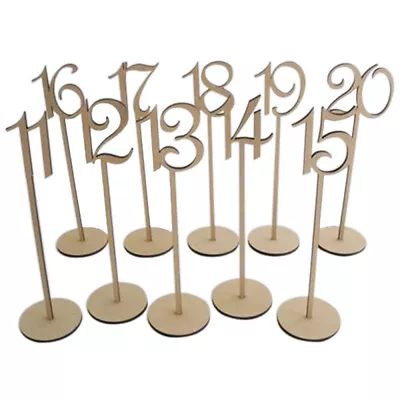  10pcs 11-20 Wooden Table Numbers With Holder Base For Wedding Or Home • £11.85