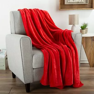 XL Long Microfiber Fleece Super Soft Sofa Chair Couch Blanket Throw XL 60 X 70 • $18.99