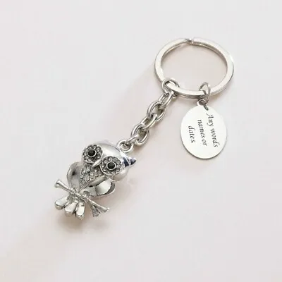 Owl Keyring Personalised With ANY Engraving! Gift For Mum Daughter Friend • $40.43