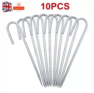 10Pack Tent Pegs Heavy Duty Steel Marquee Ground Stakes Gazebo Camping Awning UK • £13.99