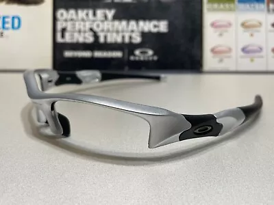 Oakley Flak Jacket 1.0 XLJ Silver Frame W/ Gunmetal Icons - Custom Oakley Build • $145