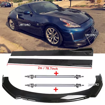 Front Bumper Lip Splitter Spoiler +Side Skirt +Strut Rods For Nissan 370Z Altima • $175.25