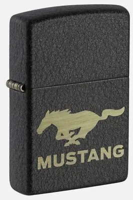 Zippo Windproof Lighter Ford Mustang Black Crackle 49827 • $26.94