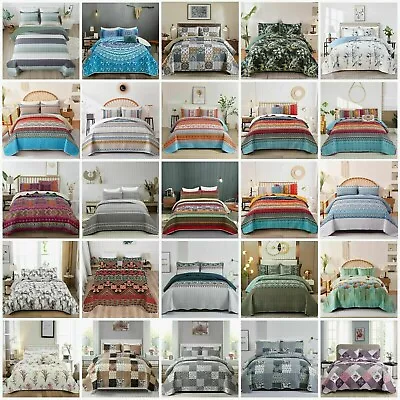 Soft Coverlet Quilted Queen Size Bedspread Set Patchwork Blanket Bedding Throw • $43.05