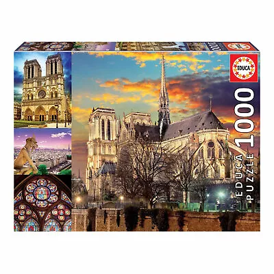 New Educa Borras Notre Dame 1000 Piece Jigsaw Puzzle Collage • £14.81