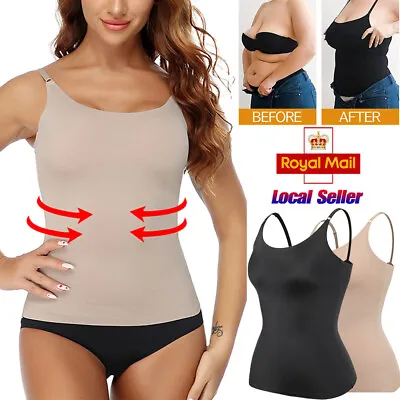 Women Shaper Camisole Tummy Control Vest Tops Slimming Body Shapewear Cami Tank • £14.99