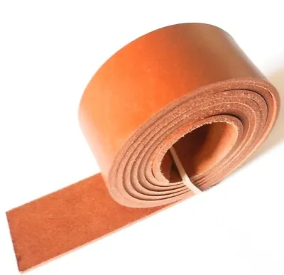 2mm Thick Veg Tan Full Grain Leather Belt Straps Black Brown Tan 150cm - 60 Inch • £5.25