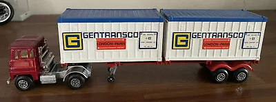 £12 • Buy 1973 Matchbox K-17 SCAMMEL TRACTOR, TRAILER & 'Gentransco' Container Set In VNM