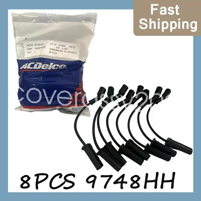 $29.99 • Buy 8PCS 9748HH AC Delco Spark Plugs Wires For GMC Chevy Cady Hummer 5.3 6.0 V8 US