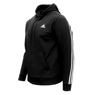 Adidas 3 Stripes Pullover Hoodie Black Mens XL Jacket Sweatshirt • $27.95