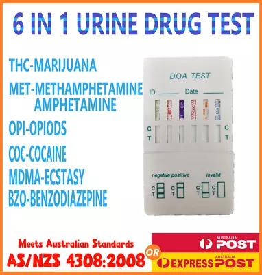 5x Urine Drug Test Kit -6 In 1- THC METH COCAINE AMP BZO MDMA OPI Tests • $26.99