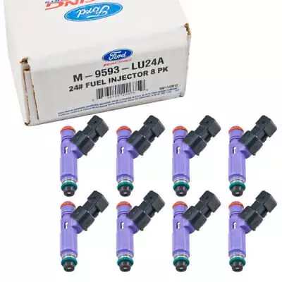 1986-1995 Mustang 5.0 V8 Genuine Ford Racing 24 Lb Pound Fuel Injectors Set Of 8 • $239.95