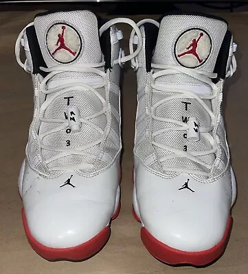 Men Jordan 6 Rings White/ University Red/ Black 322992-160 Size 11 Used • $69.99