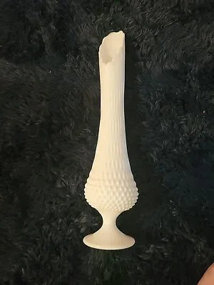 Vintage Fenton Milk Glass Hobnail Swung Stretch Vase Super Tall 20 3/8 Inch • $59.99