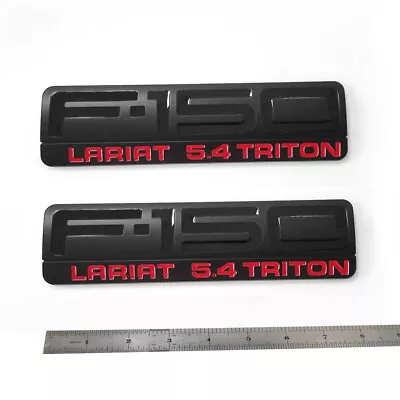 2pack OEM 5.4 Triton F150 Lariat  Fender Emblems Badges PAIR For F150 Black Red • $32.03