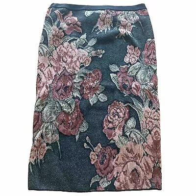 194 NWT Peruvian Connection S Pima Rose Chintz Pencil Skirt $189 • $89