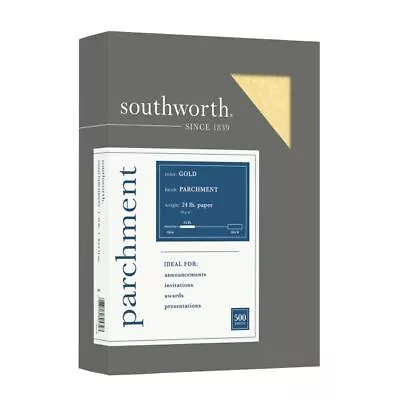 Southworth Laser Parchment Paper 8 1/2  X 11  - 24 Lb - Gold (2) 100 Packs  • $39.99