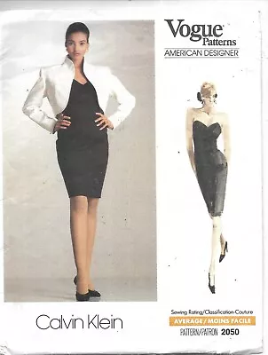 Vogue #2050 MISSES  JACKET & DRESS  Sewing Pattern Uncut Size 6-10  CALVIN KLEIN • $11