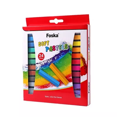 Pack Of 24 Soft Pastel Chalk - Art Colouring Drawing Colours Crafts Canvas • £10.99