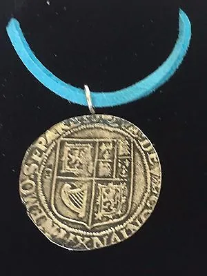 £6.95 • Buy James VI James I Shilling WC43 Fine English Pewter On A 18  Blue Cord Necklace